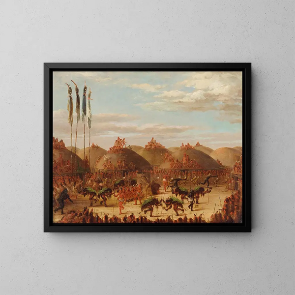 Danse du taureau, cérémonie OKeePa des Mandans - George Catlin — quadro incorniciato alla parete