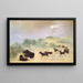 Élan e bisonti che si incontrano in Texas - George Catlin — quadro incorniciato alla parete