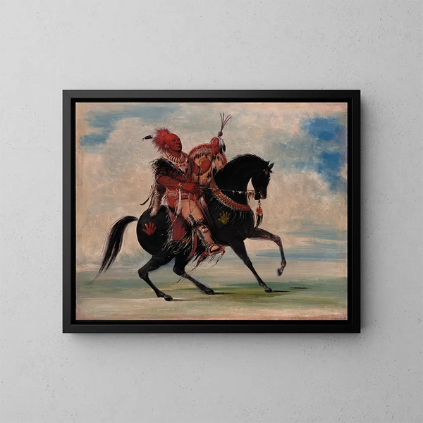 Il capo vigile dei volpi della tribù a cavallo - George Catlin — quadro incorniciato alla parete
