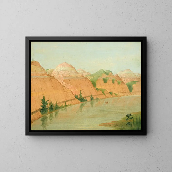 Falesie di argilla meravigliose, 1800 miglia sopra Saint-Louis - George Catlin — quadro incorniciato alla parete