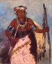Riproduzione del dipinto Notch-ee-nng-a No Heart Called White Cloud Chef de la tribu - George Catlin