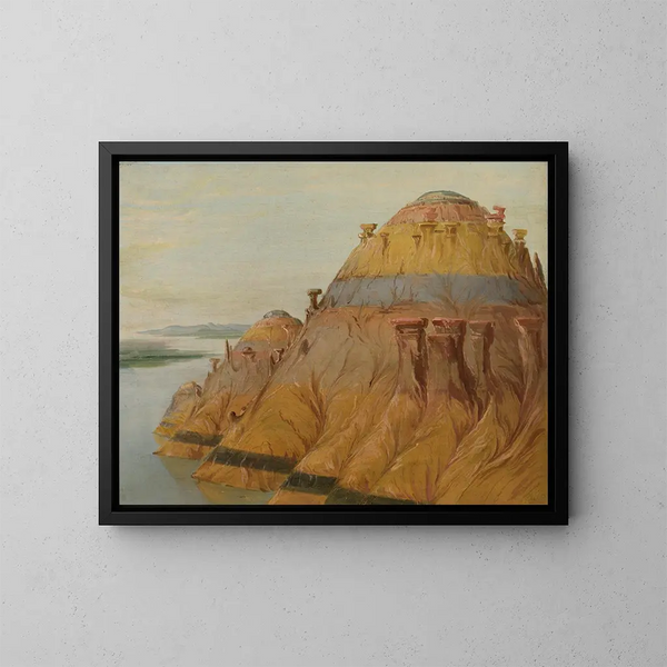 Falesie pittoresche di argilla a 1700 miglia sopra Saint-Louis - George Catlin — quadro incorniciato alla parete