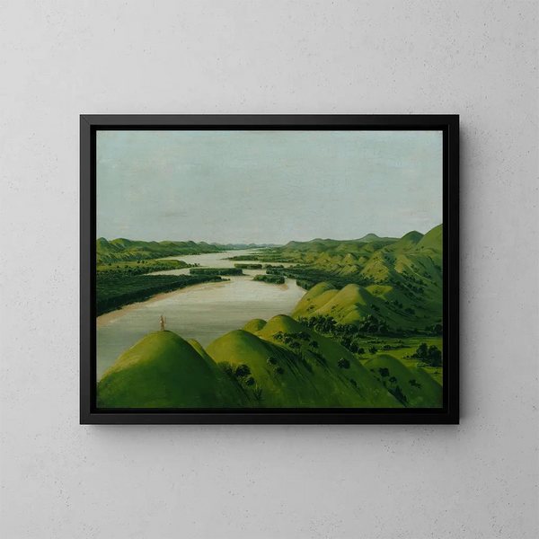 Falaises de rivière, 1320 miles au-dessus de Saint-Louis - George Catlin — quadro incorniciato alla parete