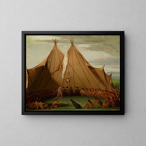 Festin di cane Sioux - George Catlin — quadro incorniciato alla parete