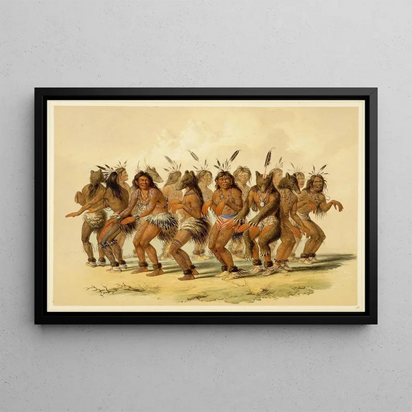 La Danse de l'ours - George Catlin — quadro incorniciato alla parete