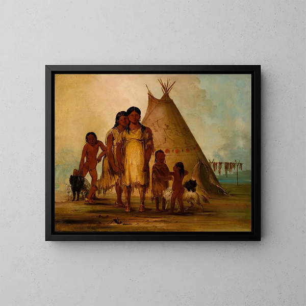 Due ragazze comanche - George Catlin — quadro incorniciato alla parete