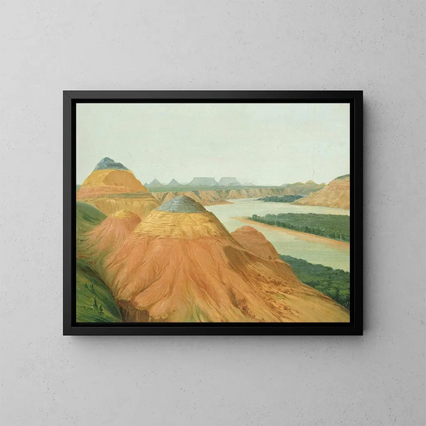 Vista nel grande gomito dell'Alto Missouri - George Catlin — quadro incorniciato alla parete