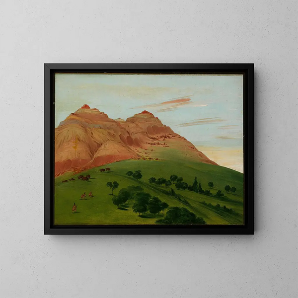 Vista nel Grande Détour, 1900 miglia sopra Saint-Louis - George Catlin — quadro incorniciato alla parete