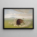 Lupi bianchi che attaccano un toro di bisonte - George Catlin — quadro incorniciato alla parete