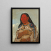 Donna con due corvi - George Catlin — quadro incorniciato alla parete