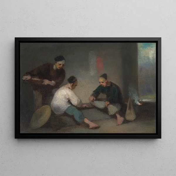 Giocatori cinesi - George Chinnery — quadro incorniciato alla parete