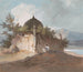 Figura seduta vicino a un tempio indiano - George Chinnery — vista dell’opera
