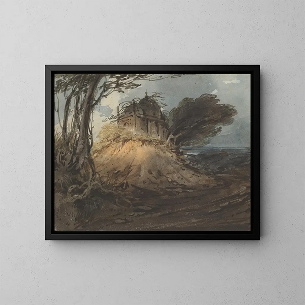 Temple indiano - George Chinnery — quadro incorniciato alla parete