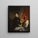 Ritratto di un uomo che suona la chitarra - George Chinnery — quadro incorniciato alla parete