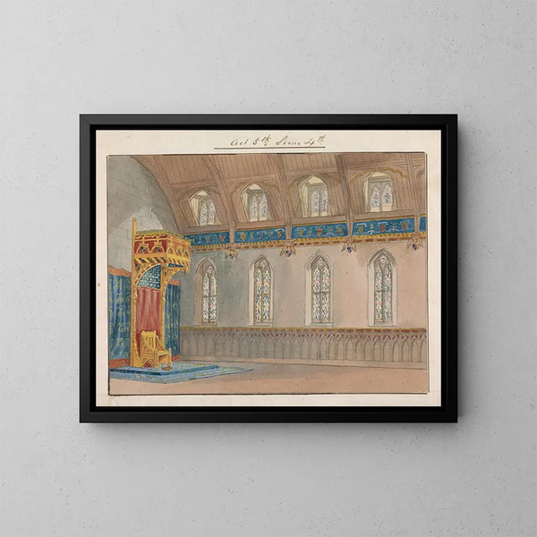 decorativo per la rappresentazione di Richard II di Charles Kean al Princess's Theatre il 12 marzo 1857, atto 5, scena 4 - George Cressal Ellis — quadro incorniciato alla parete