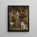 La contessa d'Effingham con un fucile e cani da caccia - George Haugh — quadro incorniciato alla parete