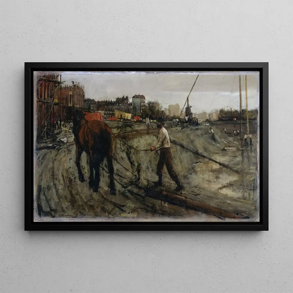 Cantiere di costruzione - George Hendrik Breitner — quadro incorniciato alla parete