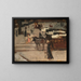 Tramways a cavalli e figure su una piazza - George Hendrik Breitner — quadro incorniciato alla parete