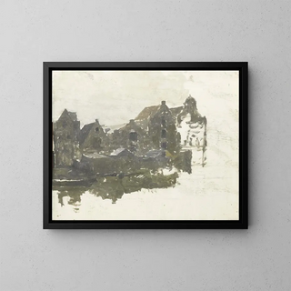 George Hendrik Breitner - Warehouses on the Teertuinen on the Prinseneiland Amsterdam.webp