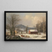 Scuola rossa scena di campagna - George Henry Durrie — quadro incorniciato alla parete