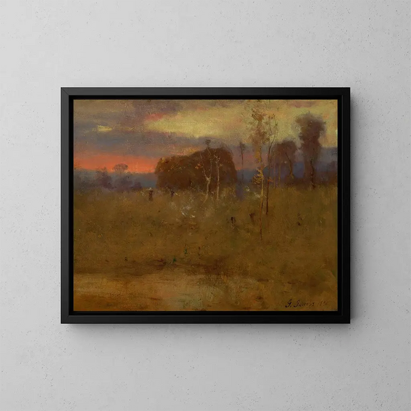 Lueur du soir sur la prairie - George Inness — quadro incorniciato alla parete
