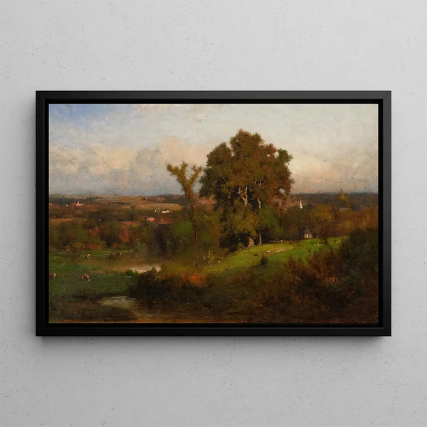 Autunno vicino a Marshfield - George Inness — quadro incorniciato alla parete