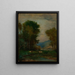Vaches al bordo di un ruscello - George Inness — quadro incorniciato alla parete