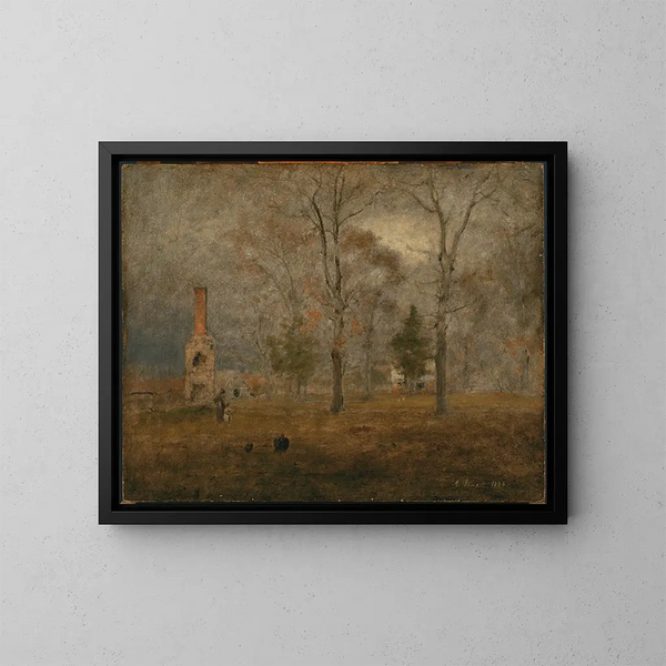 Giorno grigio a Goochland - George Inness — quadro incorniciato alla parete