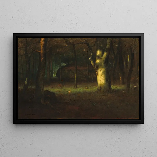 Tramonto nel bosco - George Inness — quadro incorniciato alla parete