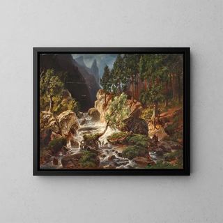 George Jabin - A rushing mountain stream.webp