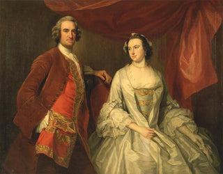 George Knapton - A Man and a Woman Possibly of the Missing Family of Little Park House Wickham Hampshire.webp