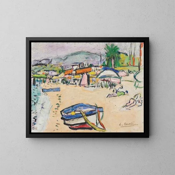 sulla spiaggia nel sud della Francia - George Leslie Hunter — quadro incorniciato alla parete