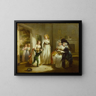 Una visita al collegio - George Morland — quadro incorniciato alla parete