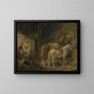 George Morland - A carriers stable.webp