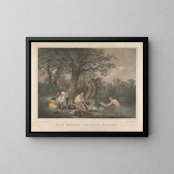 Boys bathing - George Morland — quadro incorniciato alla parete