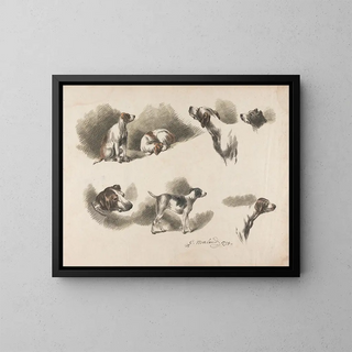 George Morland - Seven studies on hound.webp