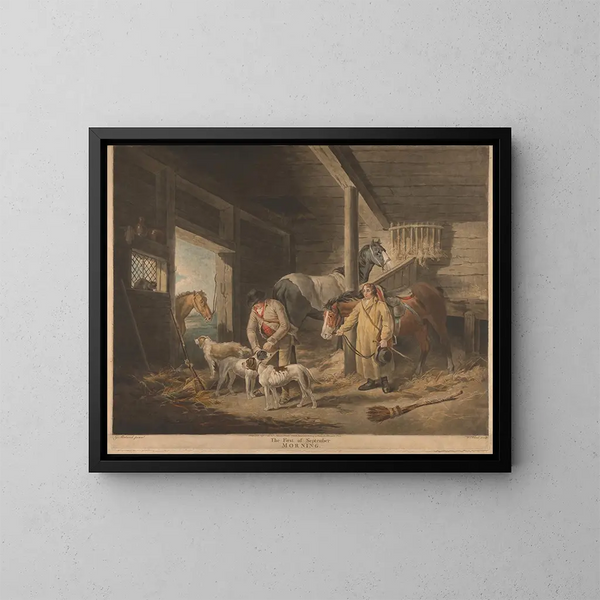 Il primo mattino di settembre - George Morland — quadro incorniciato alla parete
