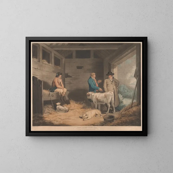 Il Mercato Difficile - George Morland — quadro incorniciato alla parete