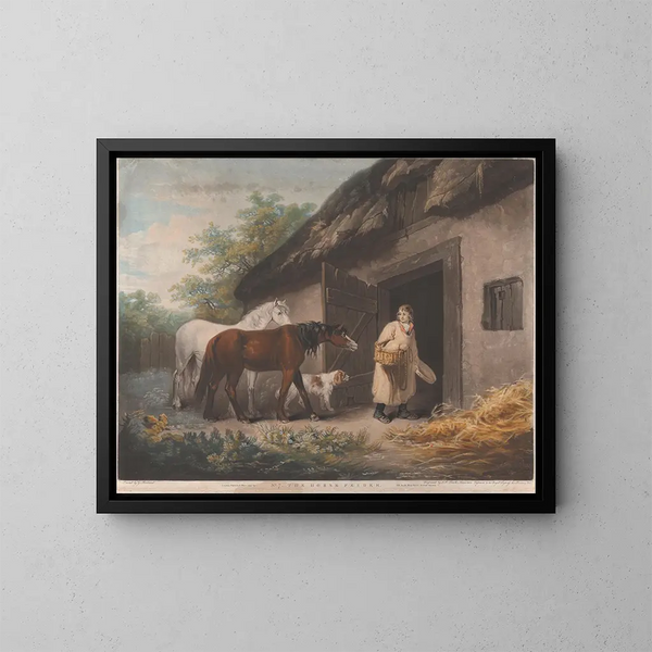 Il Nutrimento dei cavalli - George Morland — quadro incorniciato alla parete