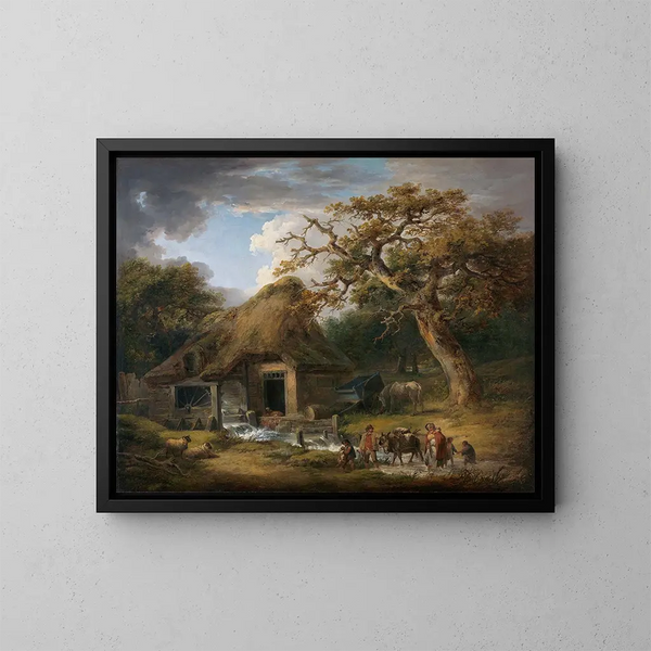 Il vecchio mulino ad acqua - George Morland — quadro incorniciato alla parete