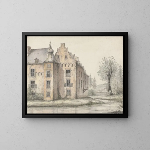 Vista del castello di Doorwerth - George Pieter Westenberg — quadro incorniciato alla parete