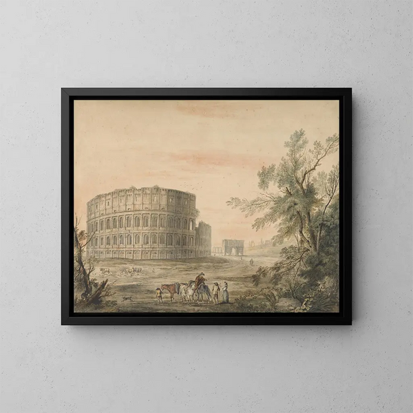 Colosseo di Roma con arco a sinistra - George Robertson — quadro incorniciato alla parete