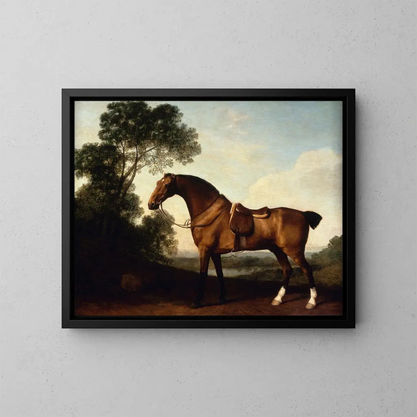 Un cavallo da caccia baio sellato - George Stubbs — quadro incorniciato alla parete