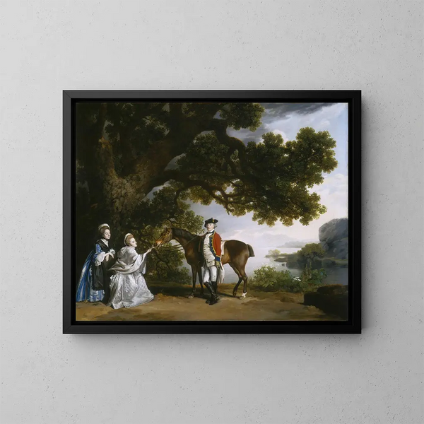 Capitaine Samuel Sharpe Pocklington con sua moglie Pleasance e forse sua sorella Frances - George Stubbs — quadro incorniciato alla parete