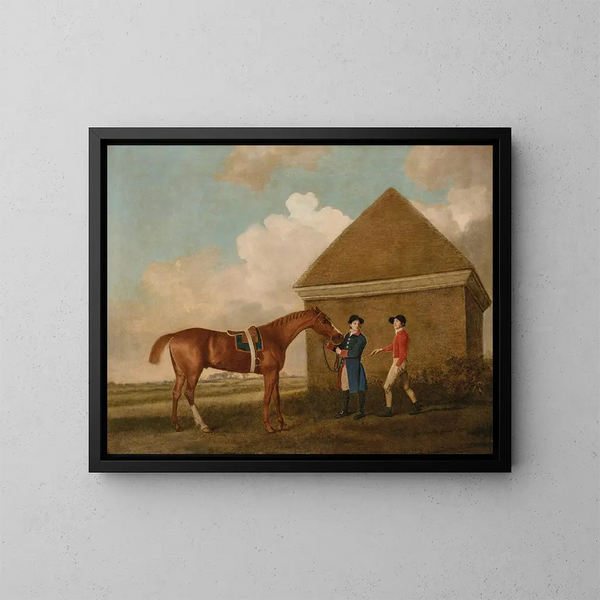 Eclissi a Newmarket con un maniscalco e un fantino - George Stubbs — quadro incorniciato alla parete