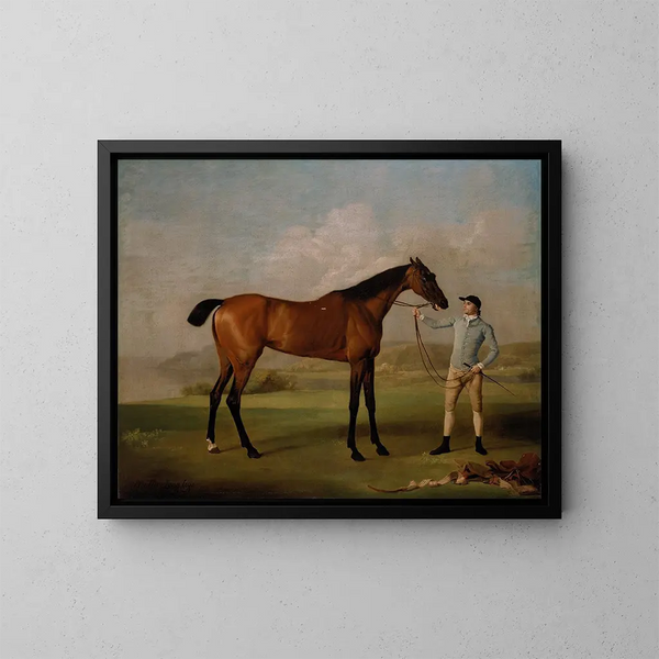 Molly Longlegs con il suo fantino - George Stubbs — quadro incorniciato alla parete