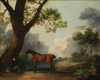 George Stubbs - The Third Duke of Dorsets Hunter with a Groom and a Dog.webp