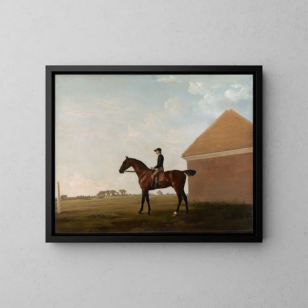 Campo di corse con fantino a Newmarket - George Stubbs — quadro incorniciato alla parete