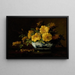 Nature morte di rose gialle in un vaso orientale - George W Seavey — quadro incorniciato alla parete