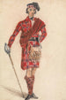 scozzese con spada Costume moderno di un capo clan delle Highlands - George Walker — vista dell’opera